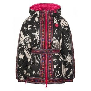 Farm Rio Cerrado Sky Reversible Puffer Jacket with Belt NWOT size medium